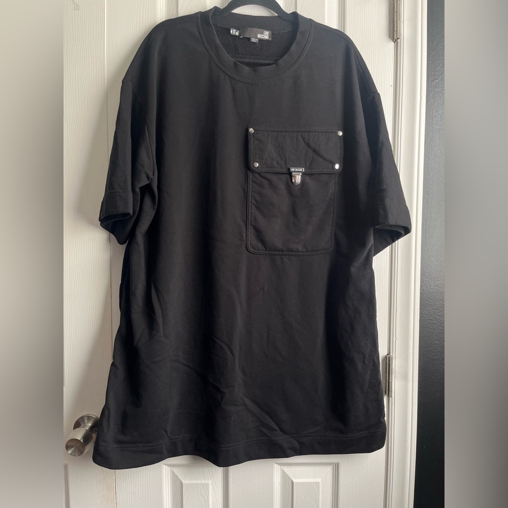 Love Moschino Black Sweatshirt Dress with pockets US6